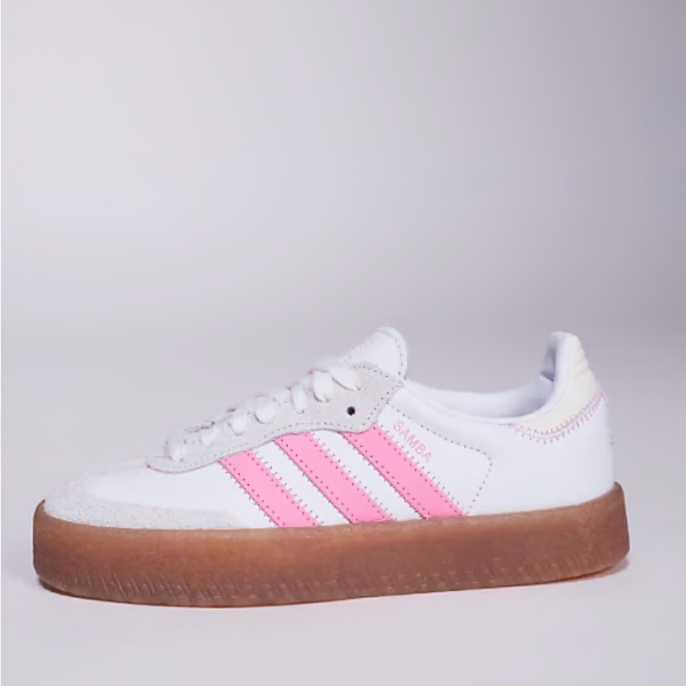 Adidas Samba White and Pink Sneakers